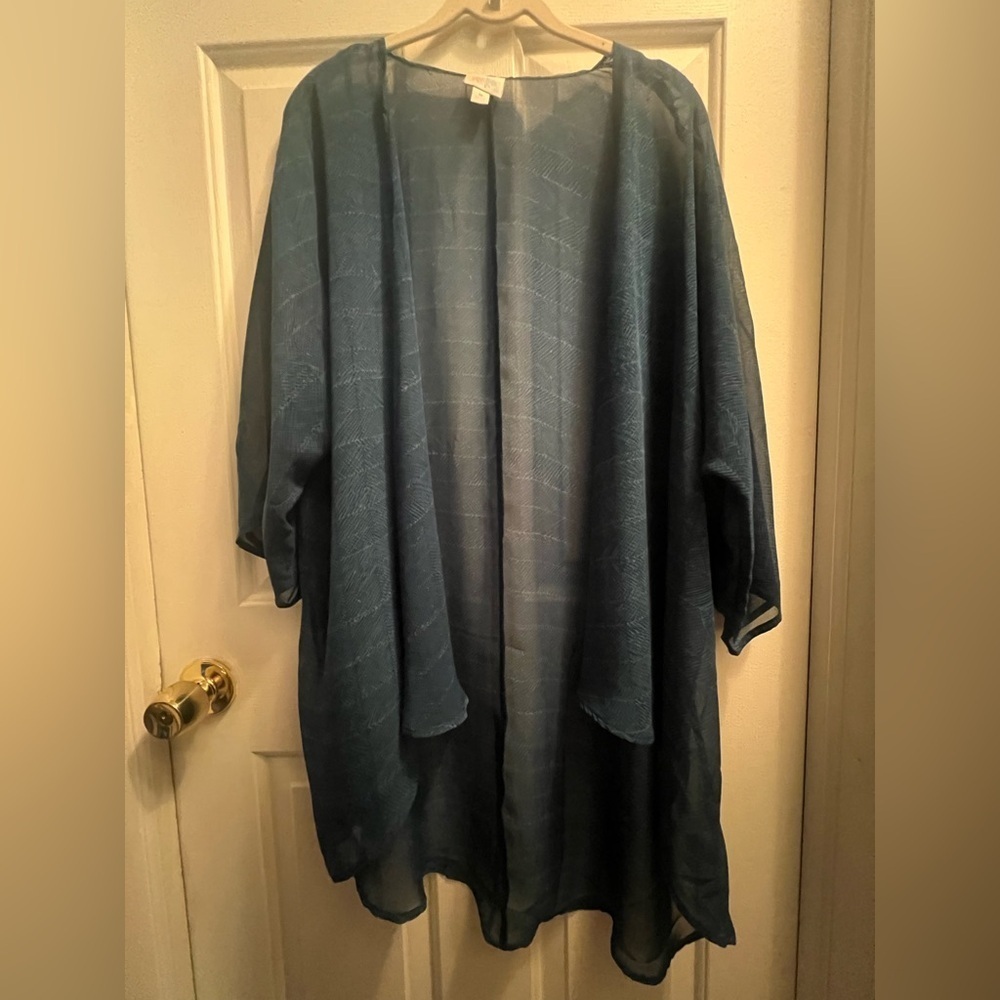 LuLaRoe Sheer Dark Teal Kimono